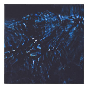 Black and blue abstract painting faux canvas print