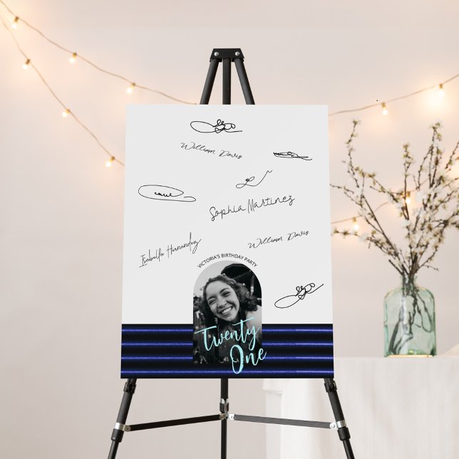 Black and Blue Arch Photo Party Signature  Foam Board (Creator Uploaded)