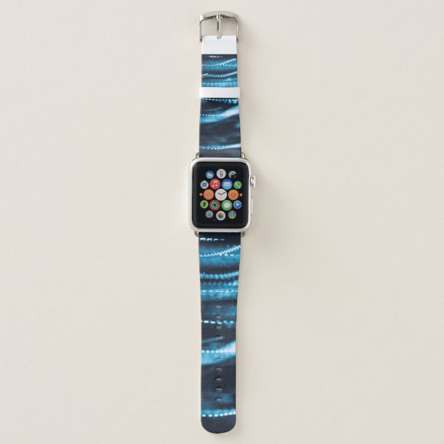 Black and blue beaded necklace apple watch band (Front)