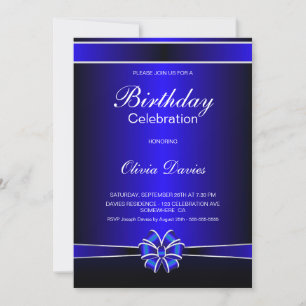 Black and Blue Birthday Celebration Invitation
