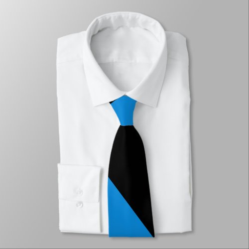 Black and Blue Broad University Stripe Tie