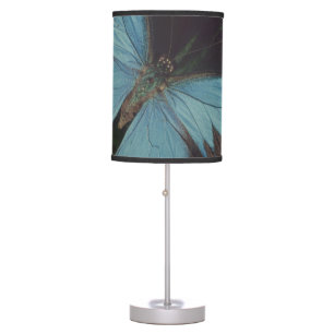 Black and blue butterfly table lamp