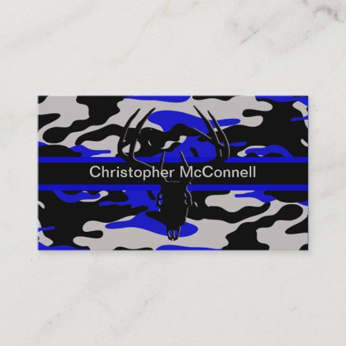 Black and Blue Camo Business Card Templates