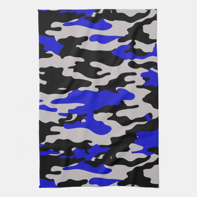 Black and Blue Camo Towel (Vertical)