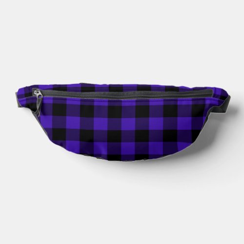 Black and Blue Check Fanny Pack