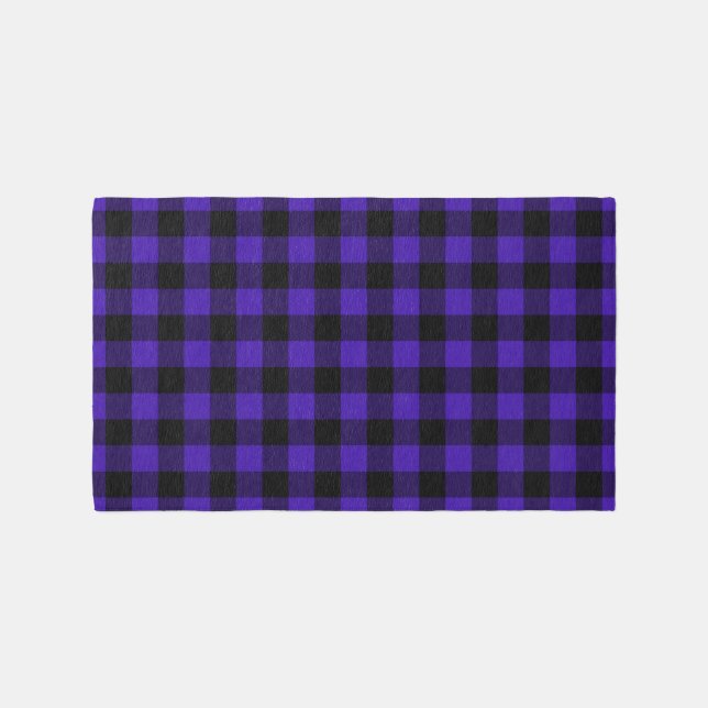 Black and Blue Check Rug (Front)