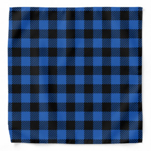 Black and Blue Checkered Buffalo Pattern Bandana