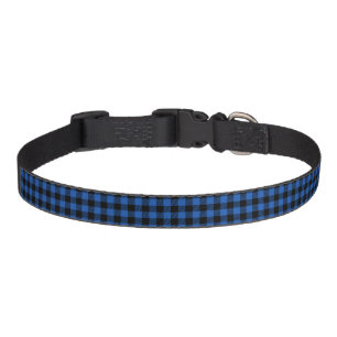 Black and Blue Checkered Buffalo Pattern Pet Collar
