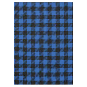 Black and Blue Checkered Buffalo Pattern Tablecloth