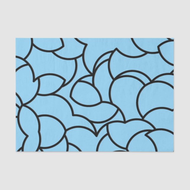 Black and Blue Comingled Abstract Tissue Paper (Front)