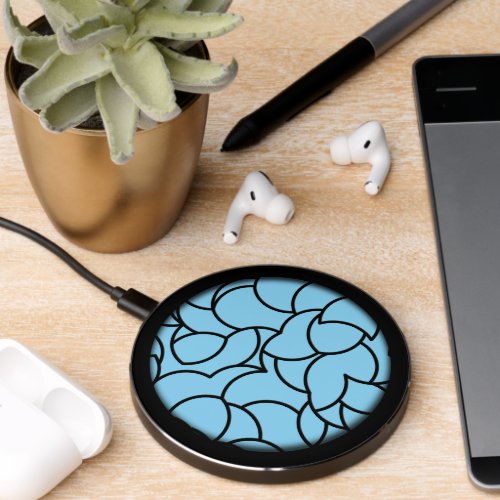 Black and Blue Comingled Abstract Wireless Charger