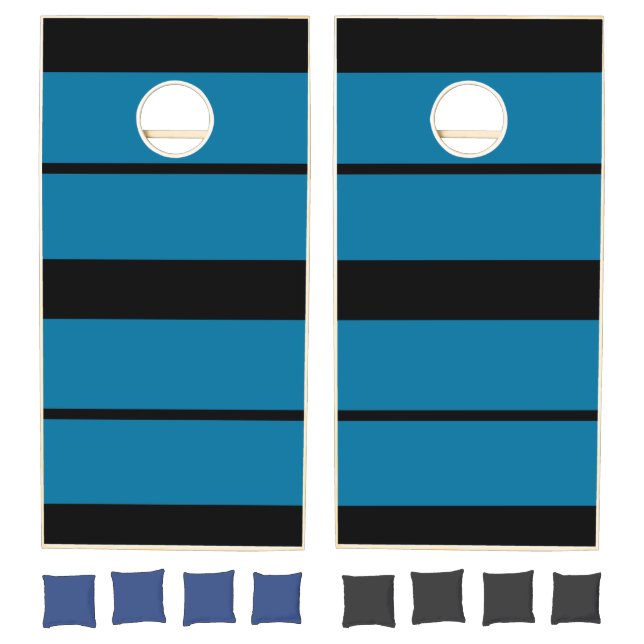 Black and Blue Corn Hole Game Funny (Set)