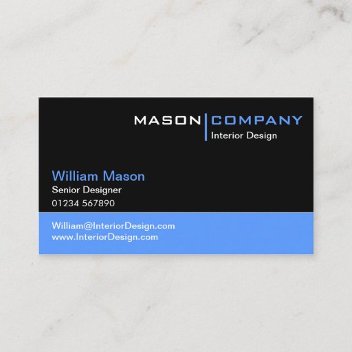 Customizable Black and Blue Corporate Business Card