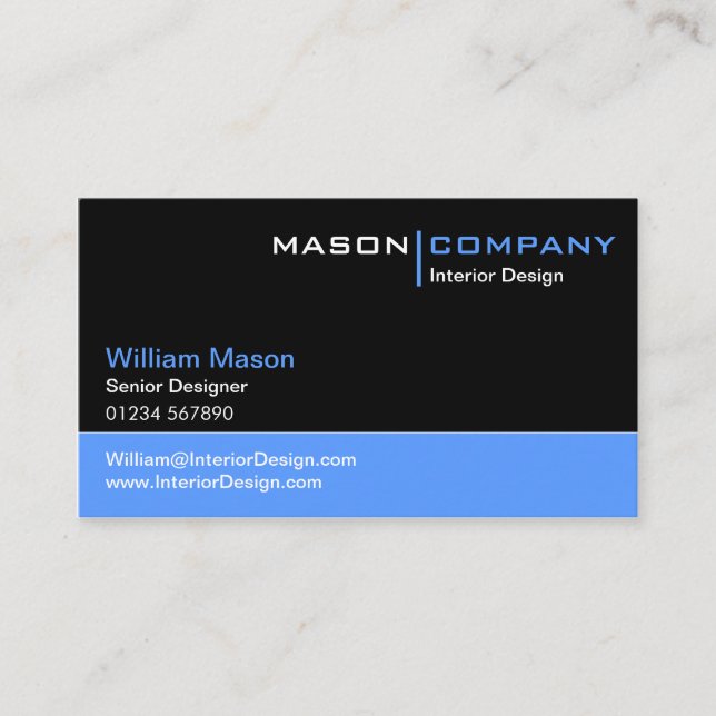 Black and Blue Corporate Business Card (Front)
