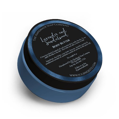 Black and Blue Cosmetics Jar Label w Ingredients
