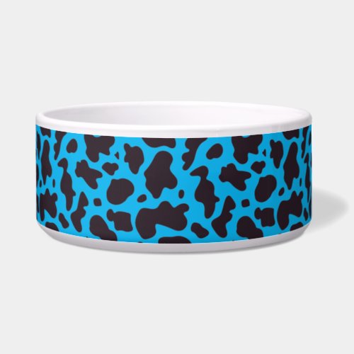 Black and blue Cow Pattern Print Bowl