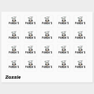 Black and Blue Cute Panda's Playlist Sticker