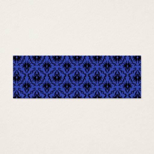 Customizable Black and Blue Damask Design Pattern. Business Card