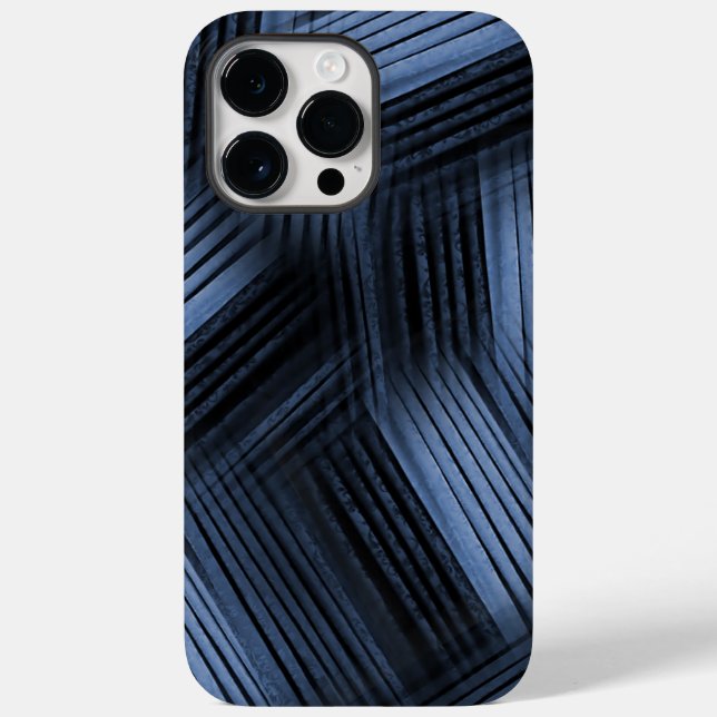Black and Blue Diagonal Abstract Case-Mate iPhone Case (Back)