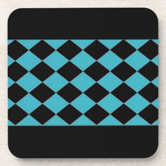 Black and Blue Diamond Pattern Coaster