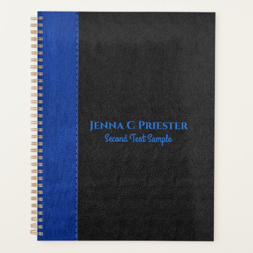 Black And Blue Faux Leather Texture Notebook