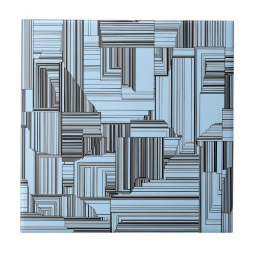 Black and Blue Geo Abstract Tile