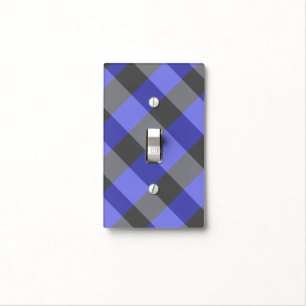 Black and Blue Ghost Plaid Light Switch Cover
