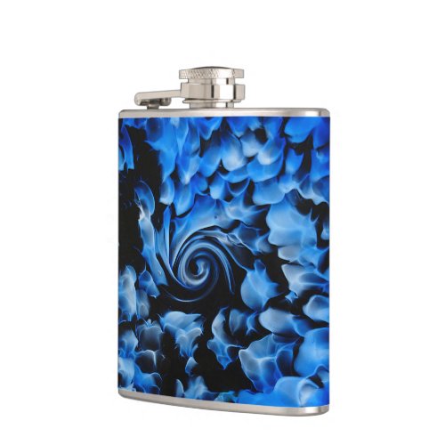 Black and Blue Glass Abstract Flask