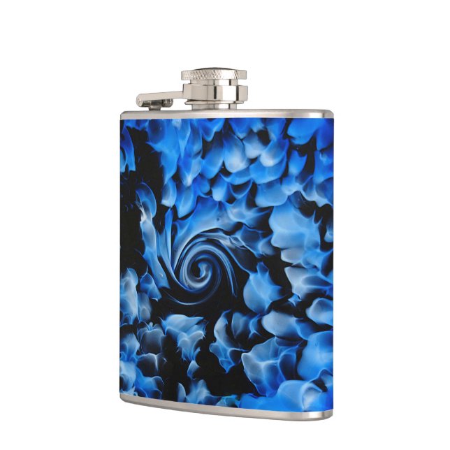 Black and Blue Glass Abstract Flask (Left)