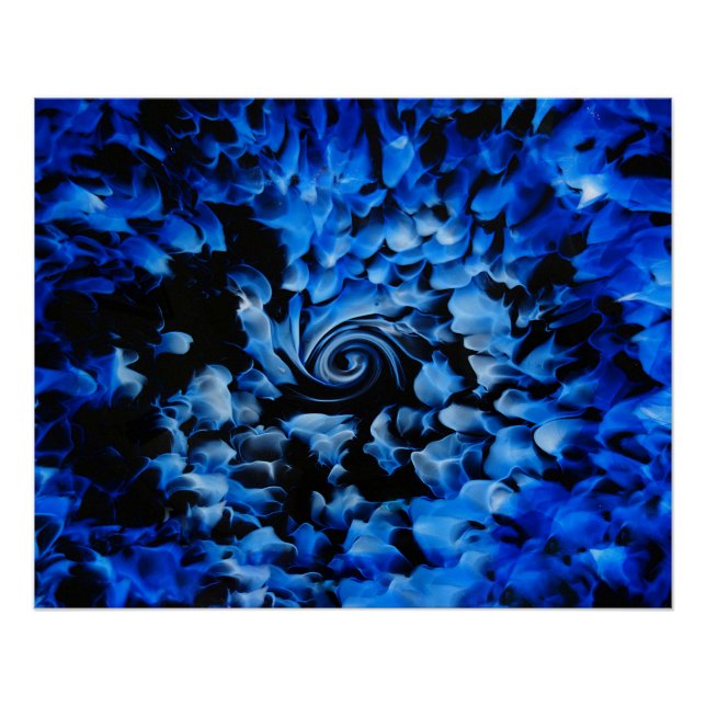 Black And Blue Glass Abstract  Poster (Front)