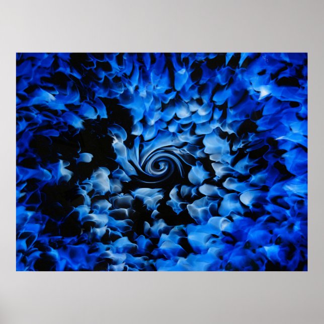Black And Blue Glass Abstract Poster (Front)