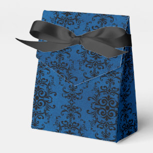 Black and Blue Gothic Damask Favor Boxes