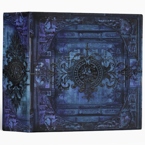 Black and Blue Gothic Victorian Ancient Tome 3 Ring Binder