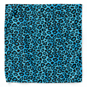 Black and Blue Leopard Animal Print  Bandana