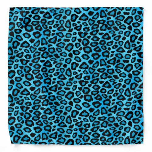 Black and Blue Leopard Animal Print  Bandana