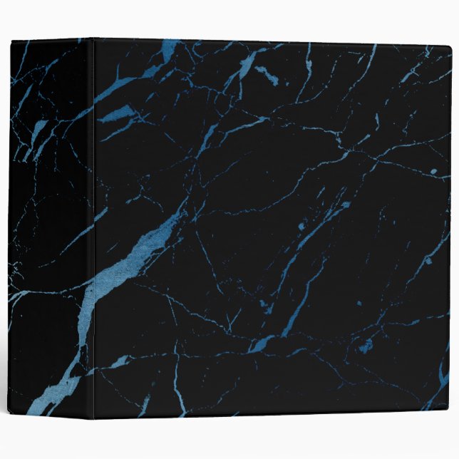 Black and Blue Marble Designer 3 Ring Binder (Front/Spine)