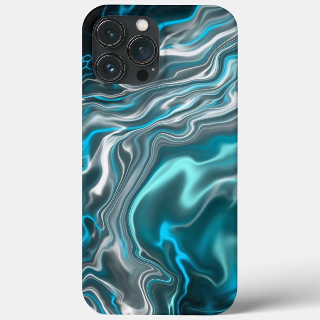 Black and Blue Marble Fluid Art Case-Mate iPhone Case (Back)