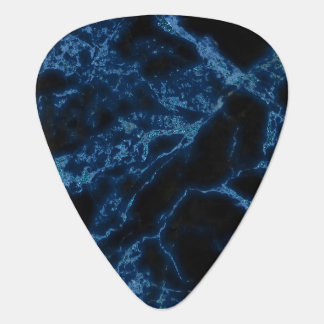 Black and Blue Marble Guitar Pick