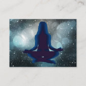 Black and Blue Meditation Yoga Business Cards (Front)
