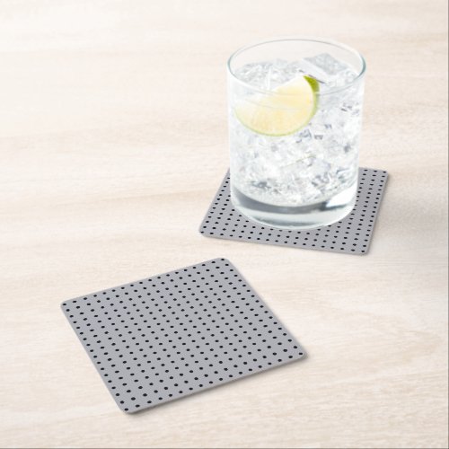 Black and Blue Minimalist Polka Dots g1 Square Paper Coaster