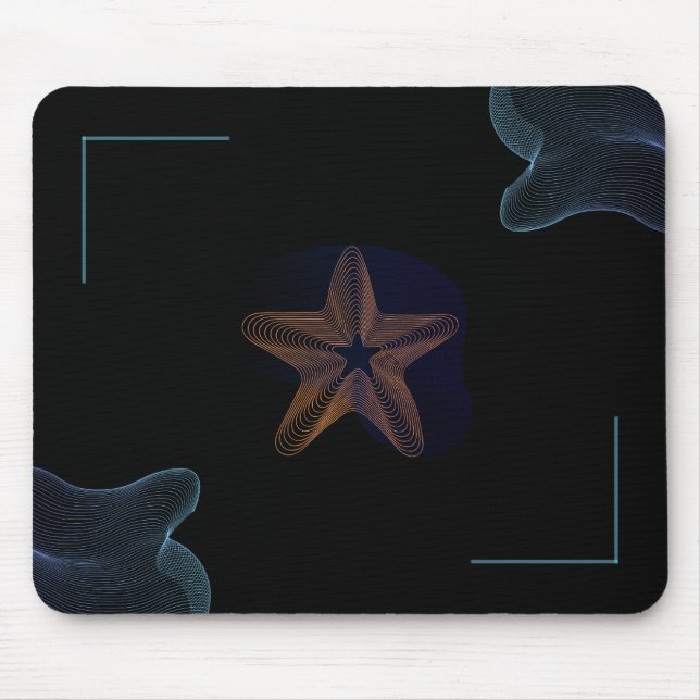 Black and Blue Modern holographic  Mouse Pad (Front)