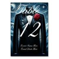 Black and Blue Modern Tuxedo Table Number