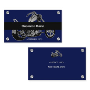 Black And Blue Motorcycle Shop Business Card