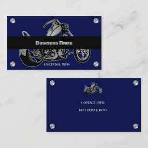 Black And Blue Motorcycle Shop Business Card