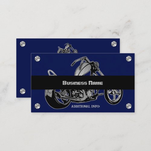 Black And Blue Motorcycle Shop Business Card