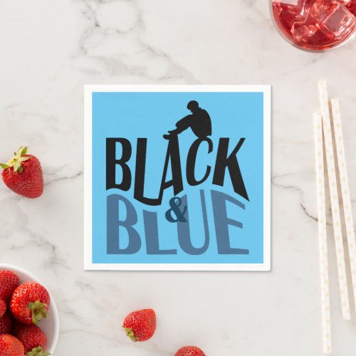 BLACK AND BLUE NAPKINS