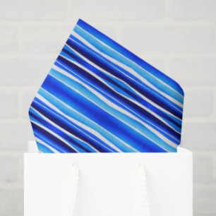 Black and Blue Painted Stripes  Tissue Paper