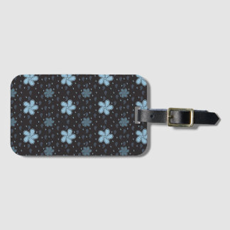 Black and Blue Paisley Designer Luggage Tag
