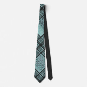Black and BLUE Palestine keffiyeh Neck Tie