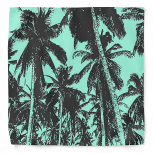 Black and Blue Palm Trees Design Bandana